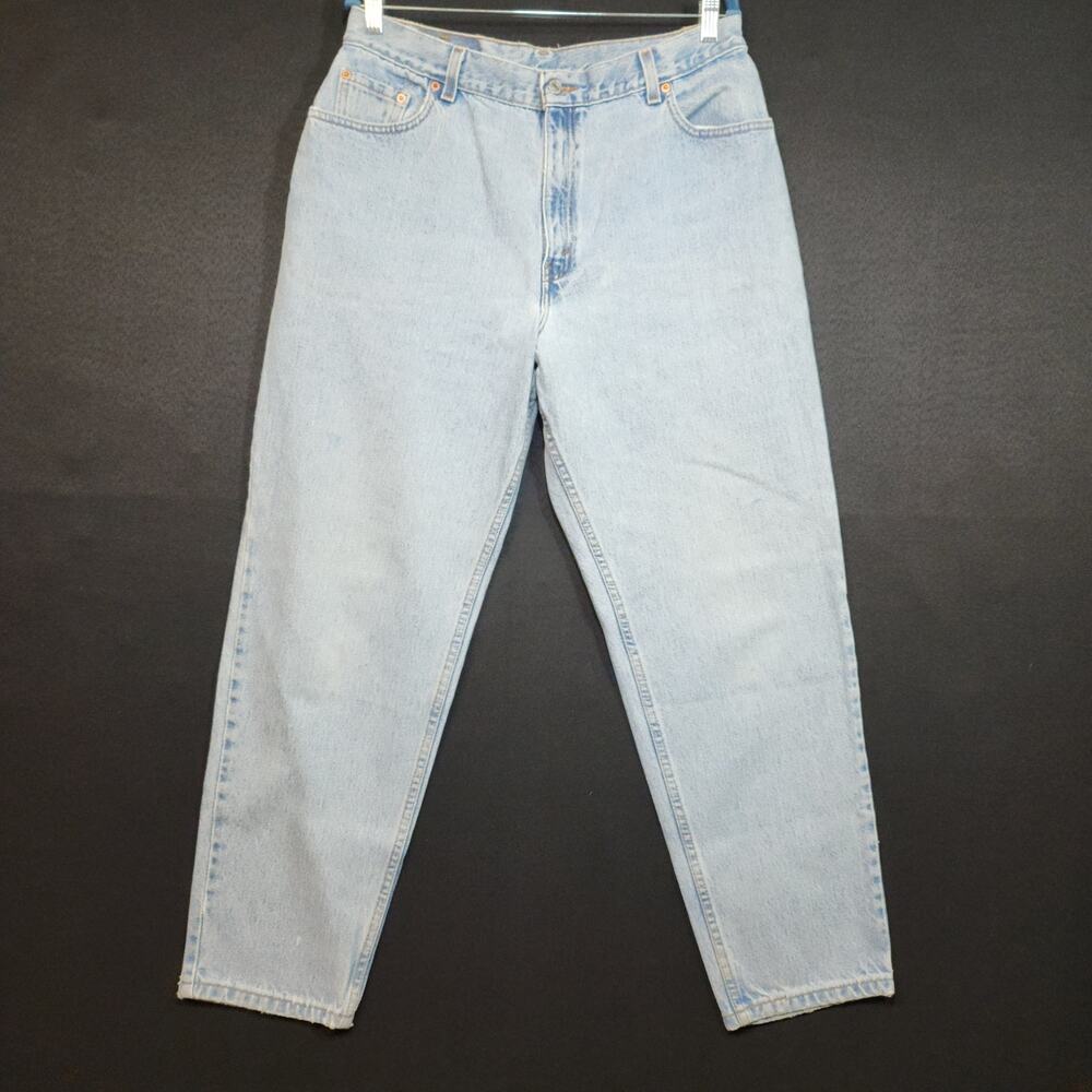 Vintage 90s Levi's 550 Relaxed Fit Tapered Leg Size 16 Light Wash 100% Cotton